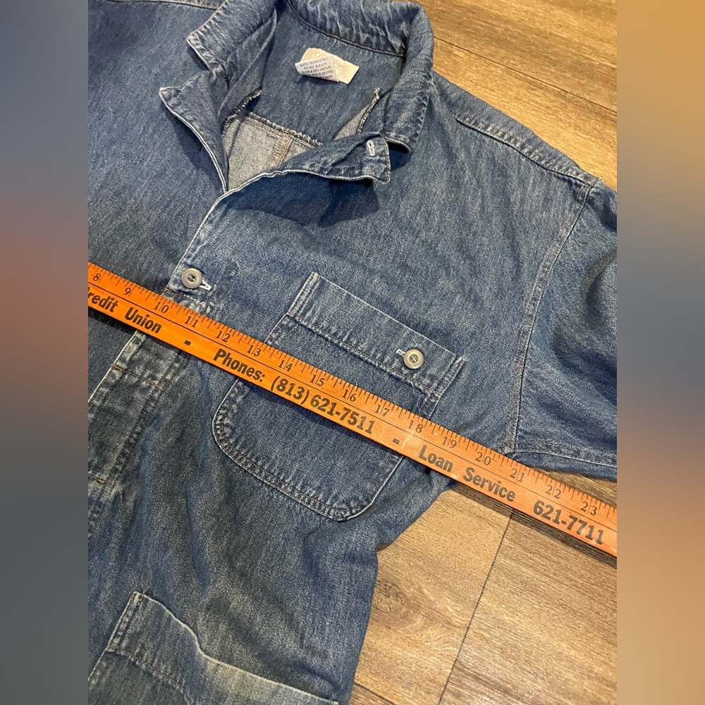 Vintage Calvin Klein Sport Denim Jumpsuit Small 90s Blue Utility Coverall - Picture 4 of 11